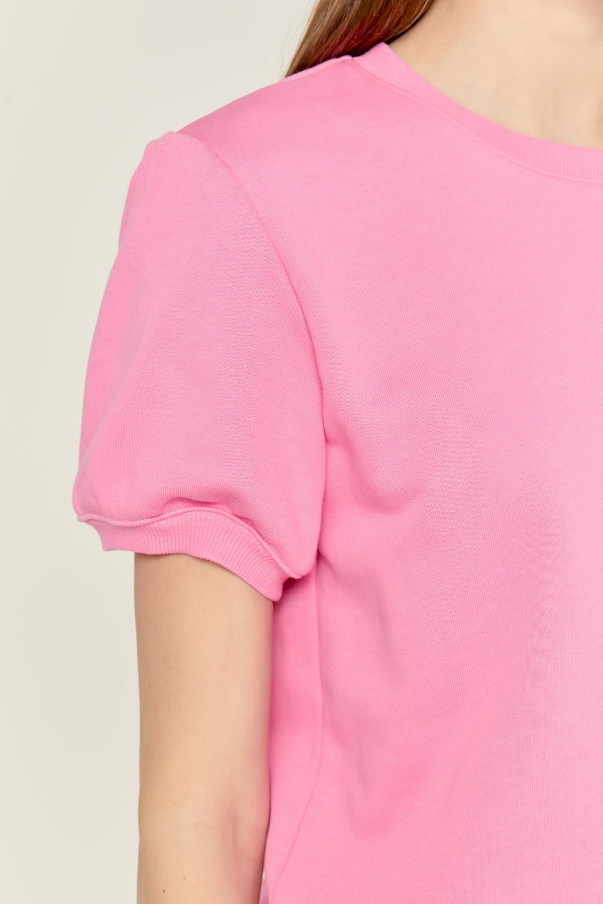 French Terry Puff Sleeve Sweatshirt