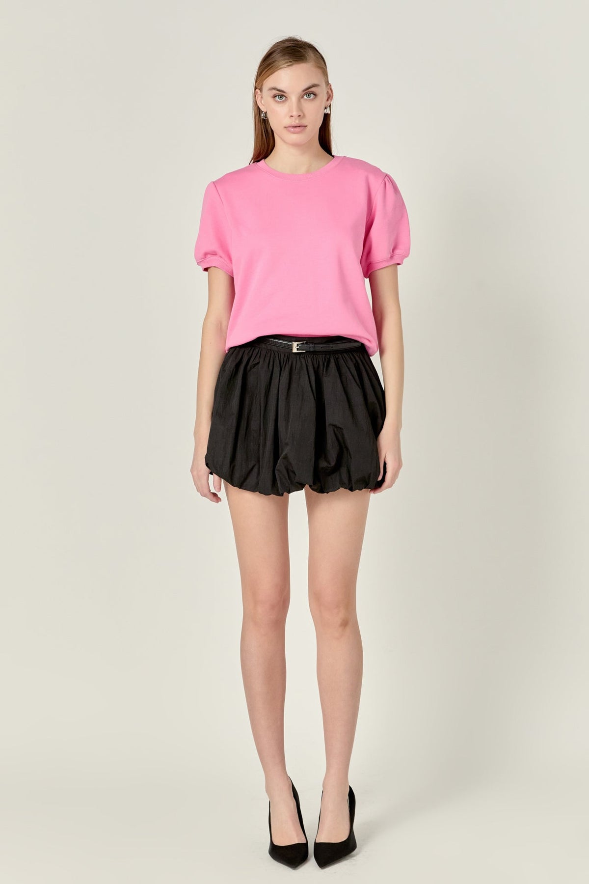 French Terry Puff Sleeve Sweatshirt