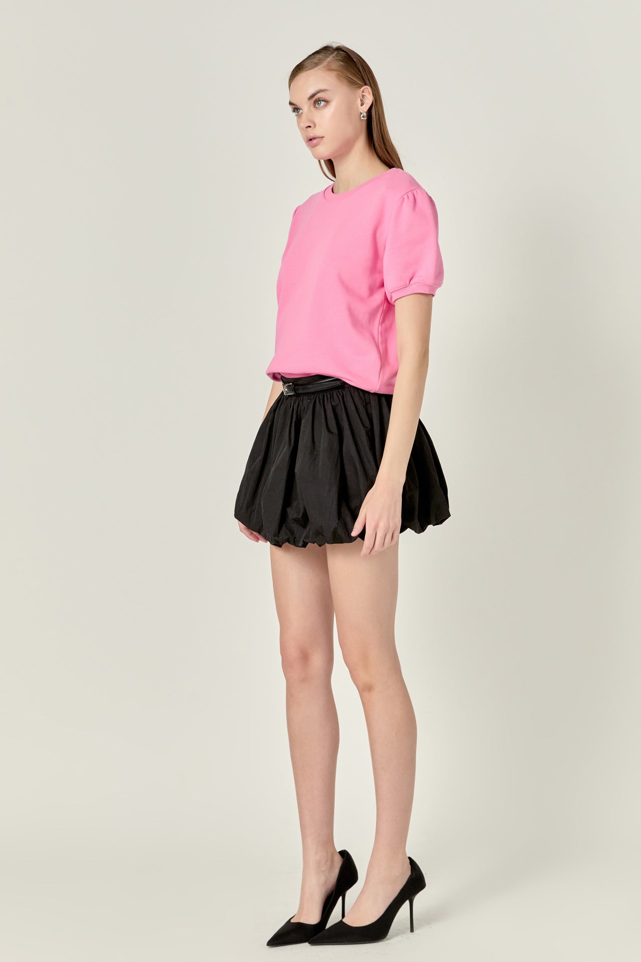ENGLISH FACTORY - French Terry Puff Sleeve Sweatshirt - SWEATSHIRTS available at Objectrare