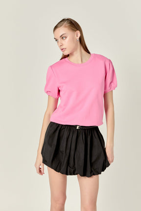 ENGLISH FACTORY - French Terry Puff Sleeve Sweatshirt - TOPS available at Objectrare