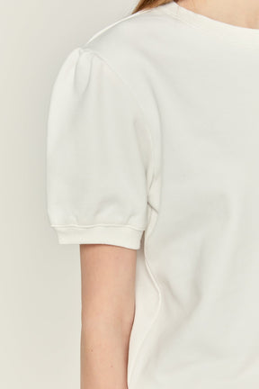 ENGLISH FACTORY - French Terry Puff Sleeve Sweatshirt - SWEATSHIRTS available at Objectrare