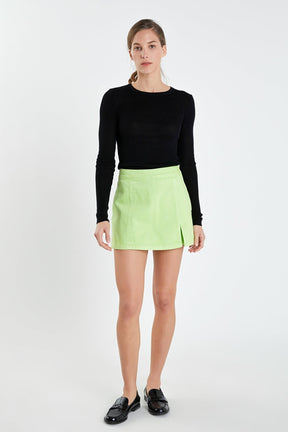 ENGLISH FACTORY - High-waisted Denim Mini Skort - Sale - SKORTS available at Objectrare