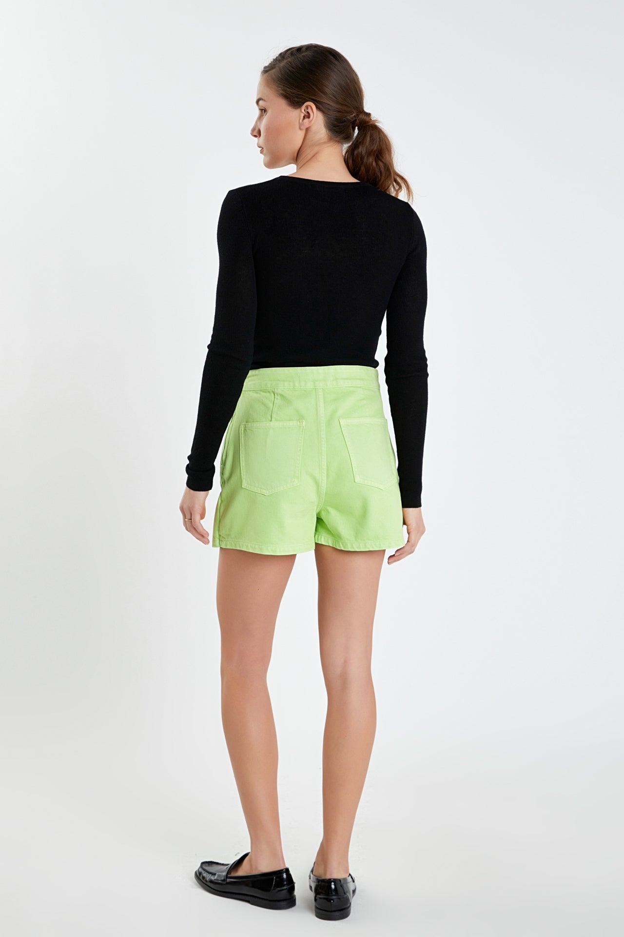 English Factory - High-waisted Denim Mini Skort