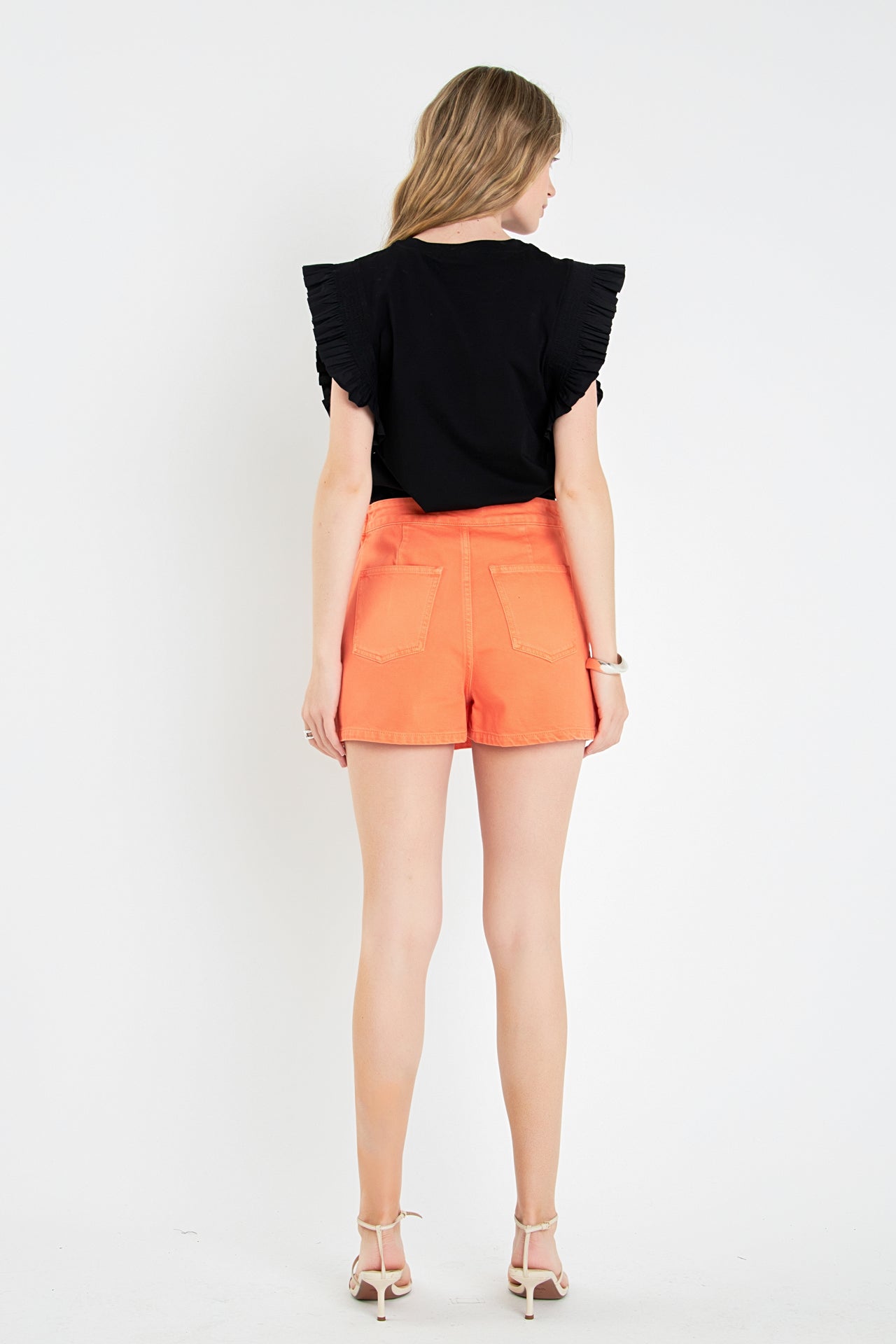 ENGLISH FACTORY - English Factory - High-waisted Denim Mini Skort - SKORTS available at Objectrare