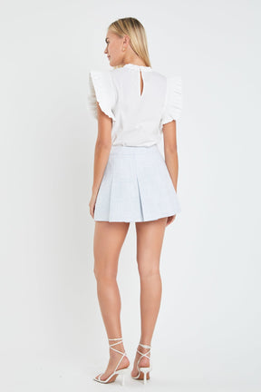 ENGLISH FACTORY - Textured Pleats Mini Skirt - SKIRTS available at Objectrare