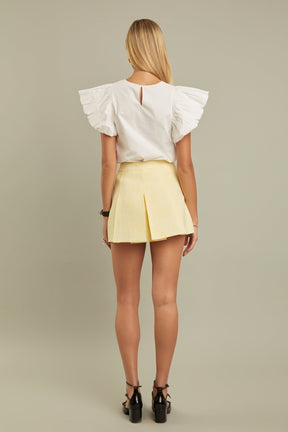 ENGLISH FACTORY - English Factory - Textured Pleats Mini Skirt - SKIRTS available at Objectrare