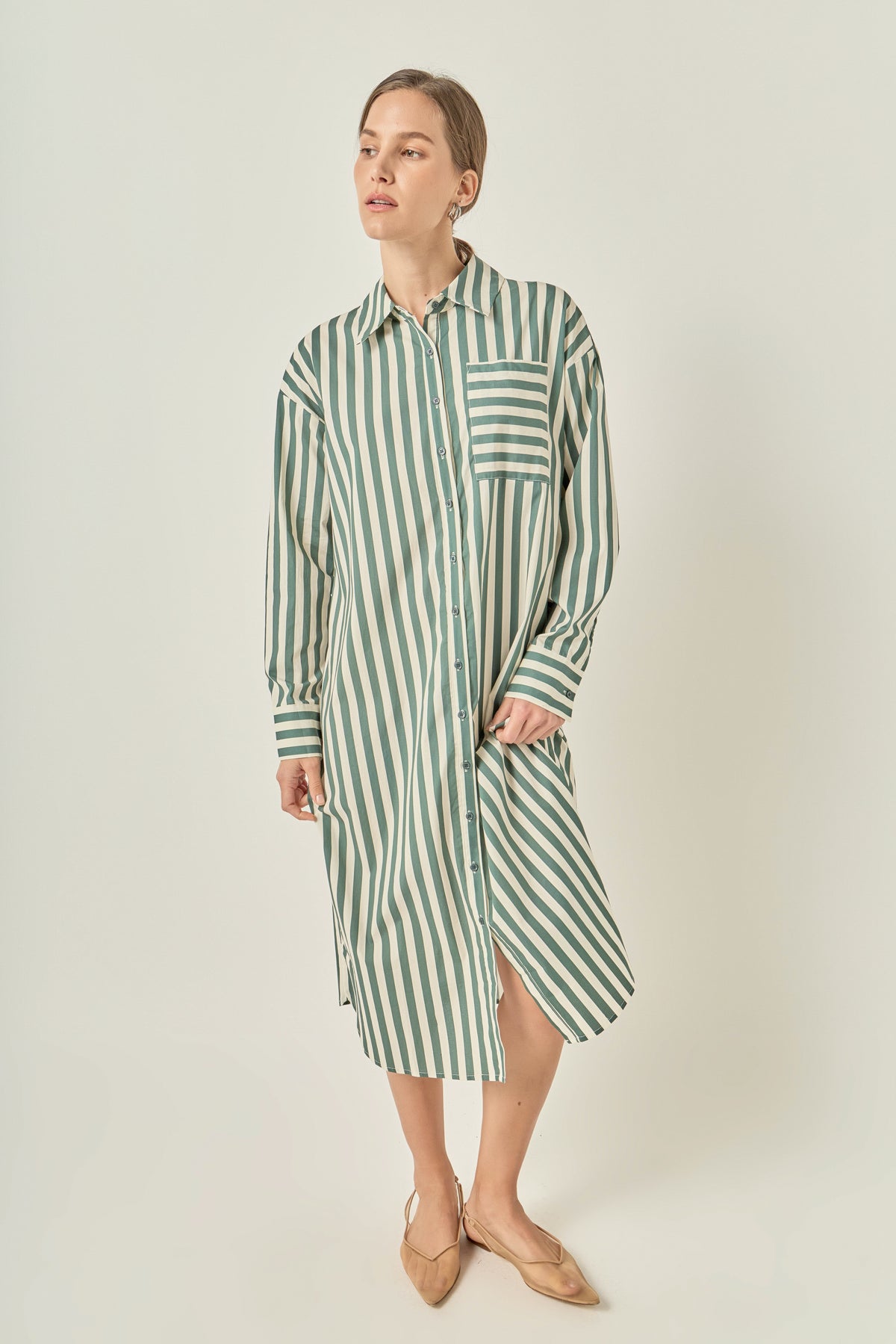 LA'VEN - Striped Midi Dress - DRESSES available at Objectrare