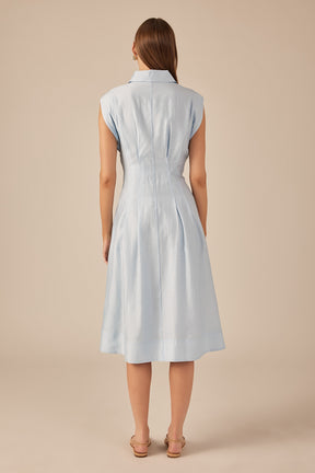 ENGLISH FACTORY - Contrast Stitch Midi Dress - DRESSES available at Objectrare