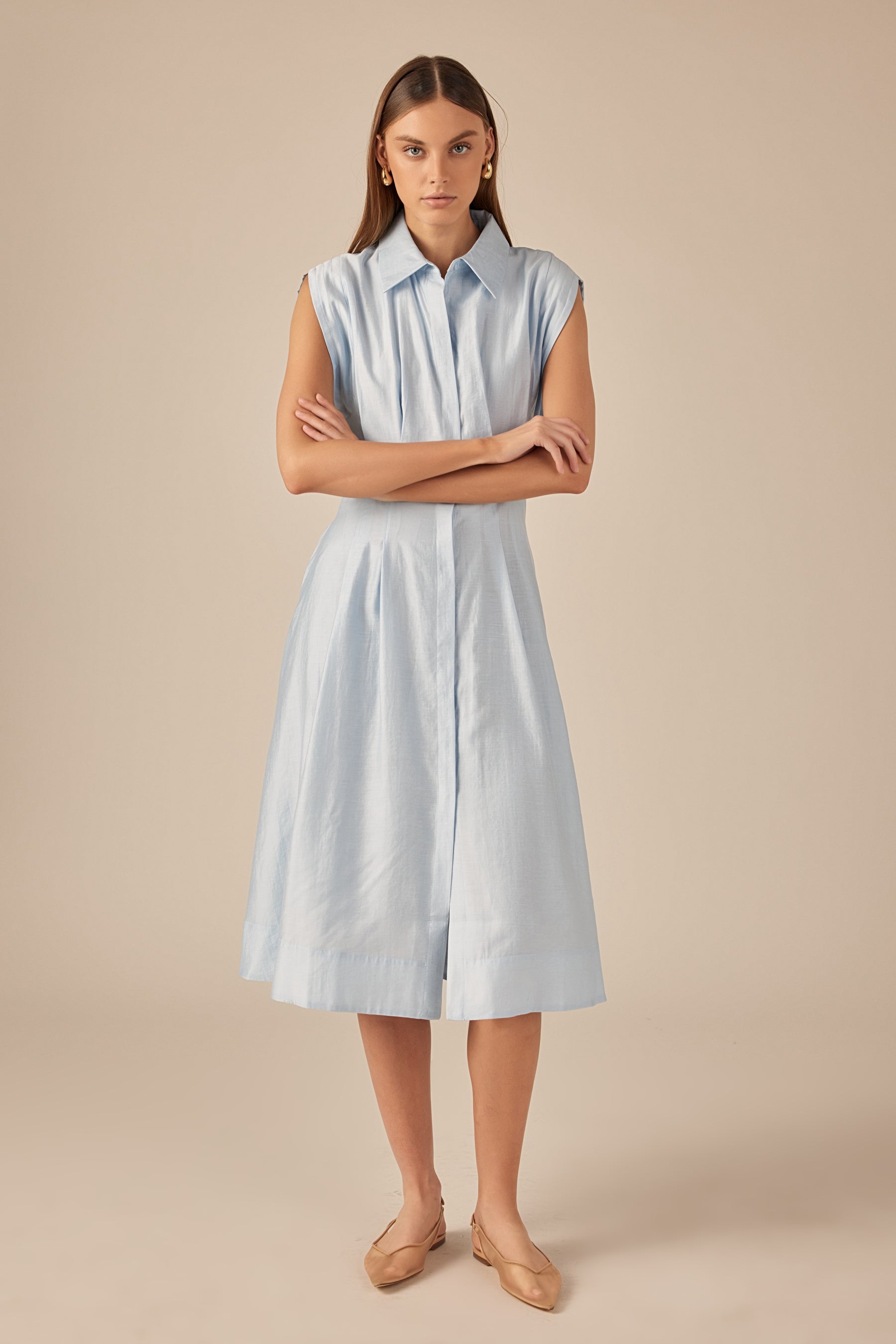 ENGLISH FACTORY - Contrast Stitch Midi Dress - DRESSES available at Objectrare