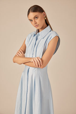 ENGLISH FACTORY - Contrast Stitch Midi Dress - DRESSES available at Objectrare