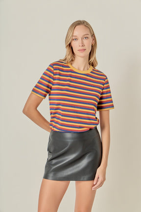 ENGLISH FACTORY - Striped Round Neck Top - TOPS available at Objectrare