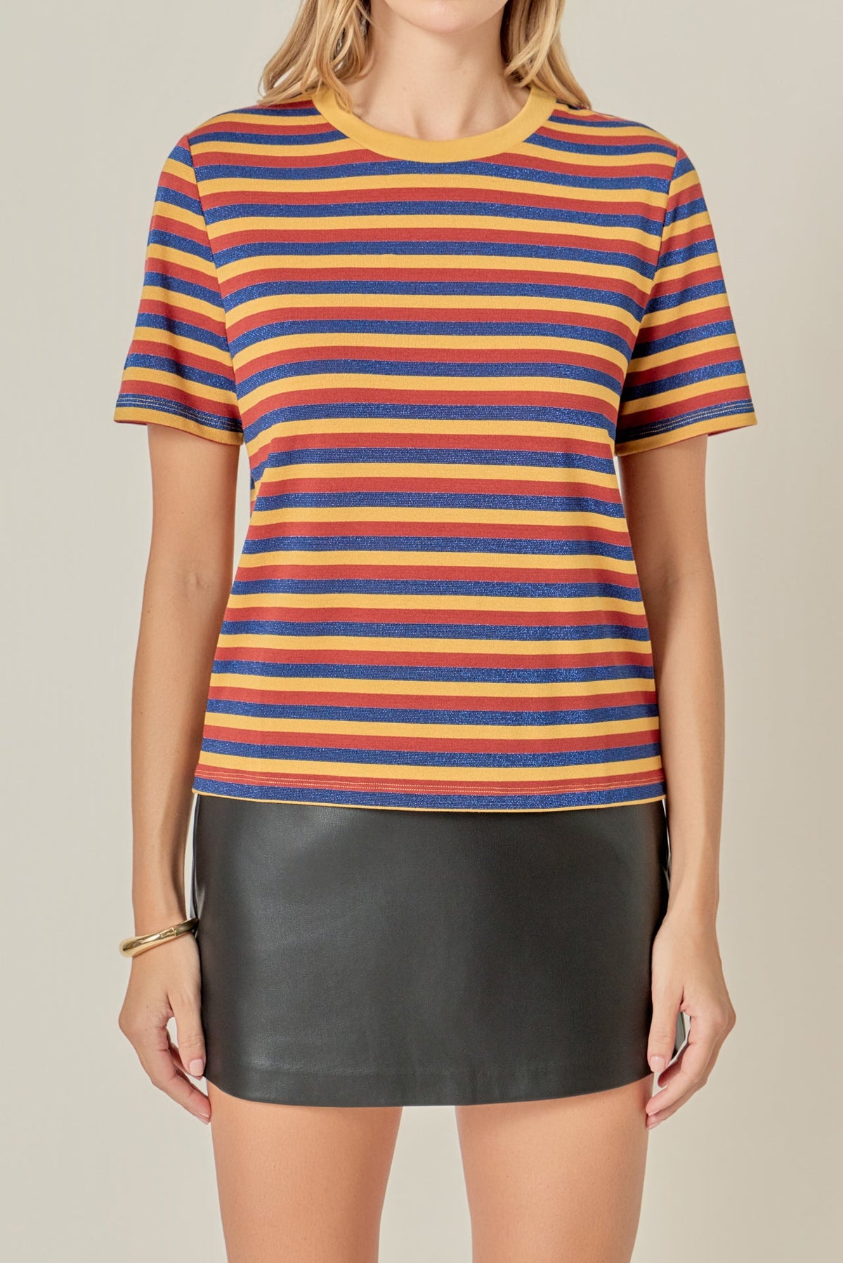 ENGLISH FACTORY - Striped Round Neck Top - TOPS available at Objectrare