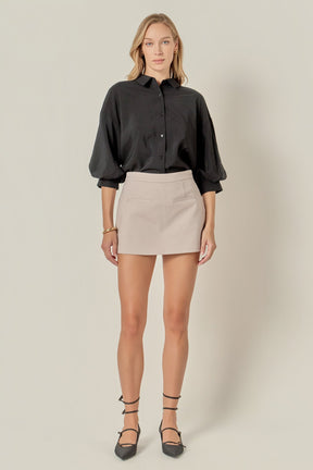 ENGLISH FACTORY - Front Welt Pockets Skort - SKORTS available at Objectrare