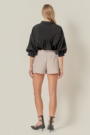 ENGLISH FACTORY - Front Welt Pockets Skort - SKORTS available at Objectrare