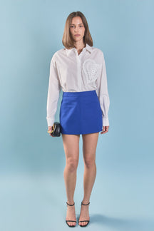 ENGLISH FACTORY - Front Welt Pockets Skort - SKORTS available at Objectrare