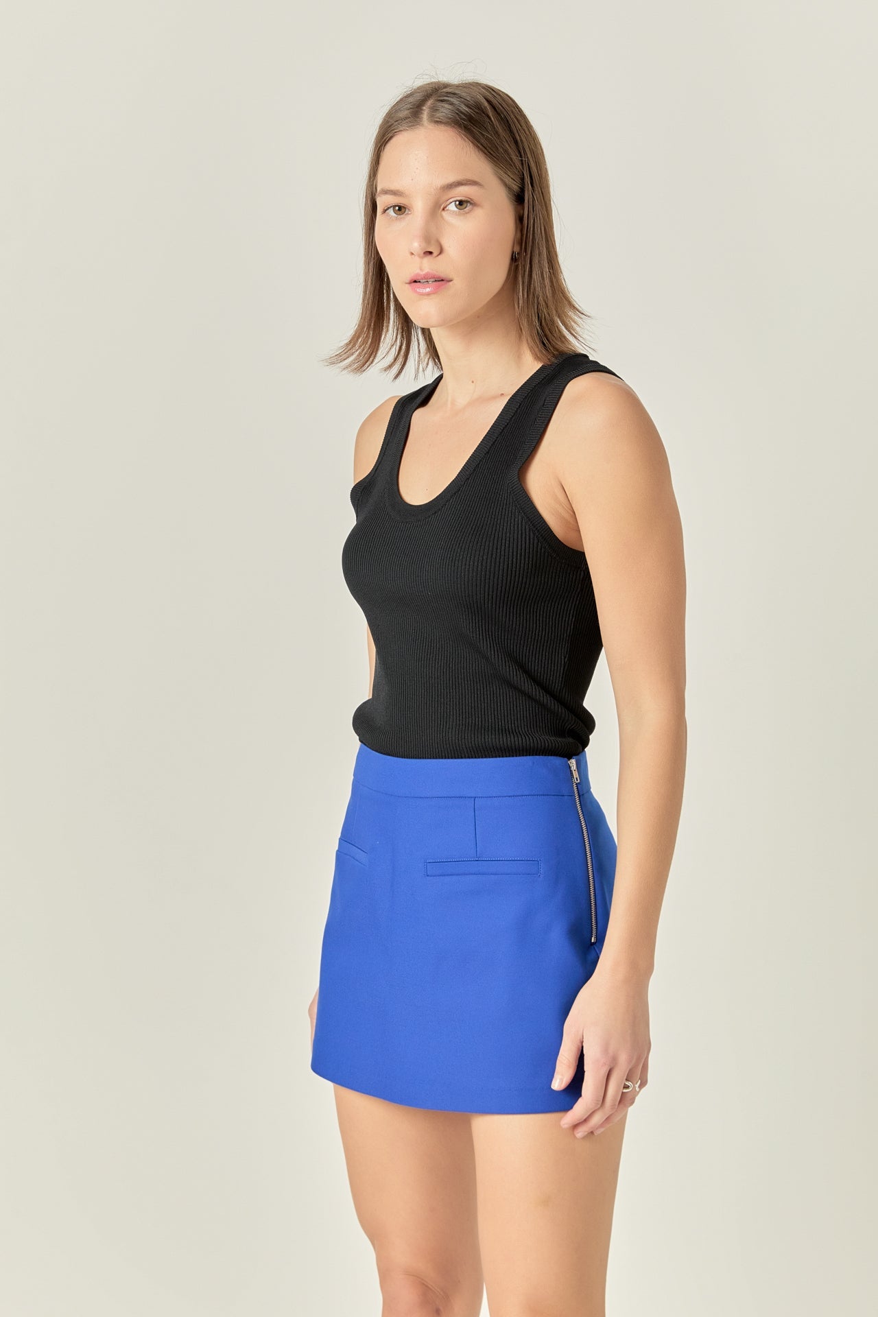 ENGLISH FACTORY - Front Welt Pockets Skort - SKORTS available at Objectrare