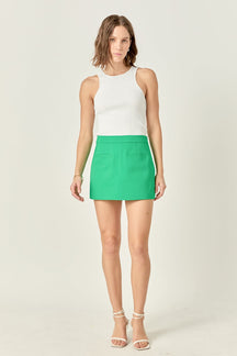 ENGLISH FACTORY - Front Welt Pockets Skort - SKORTS available at Objectrare