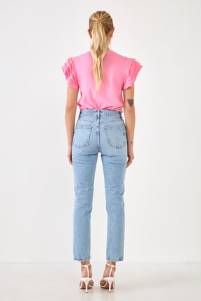 SHORT SLEEVE TEE W/ RUFFLE
