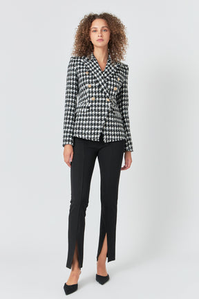 ENDLESS ROSE - Premium Checked Tweed Blazer - BLAZERS available at Objectrare