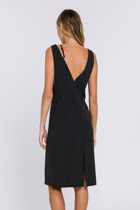 GREY LAB - Pinstripe Dress with Straps Detail - DRESSES available at Objectrare