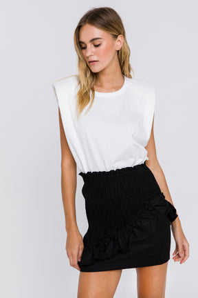 GREY LAB - Smocked Linen Skirt - SKIRTS available at Objectrare