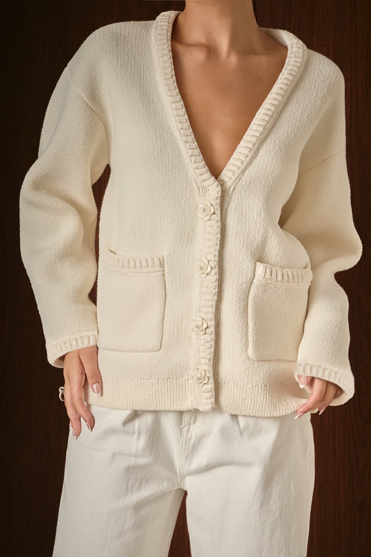 ENDLESS ROSE - Floral Button Down Cardigan - SWEATERS & KNITS available at Objectrare