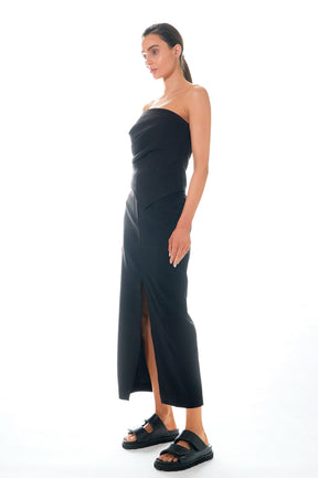 GREY LAB - Mid-Waisted Front Slit Maxi Skirt - SKIRTS available at Objectrare