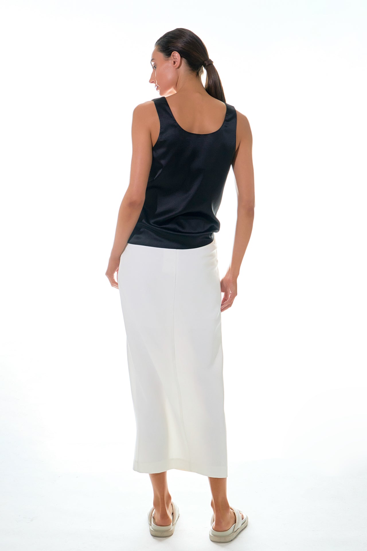 GREY LAB - Mid-Waisted Front Slit Maxi Skirt - SKIRTS available at Objectrare