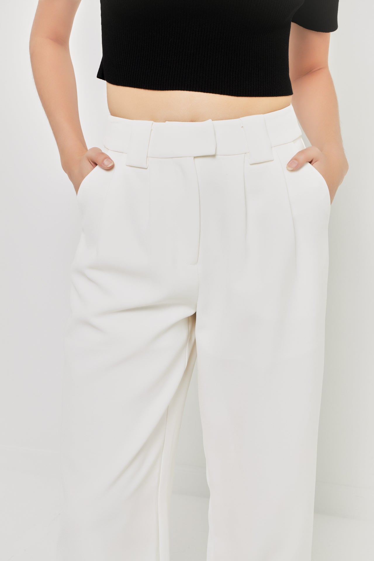 GREY LAB - Pleated Cropped Pants - PANTS available at Objectrare