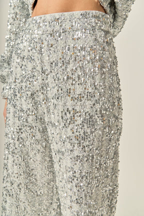 ENGLISH FACTORY - Sequin Tweed Culotte Pants - PANTS available at Objectrare