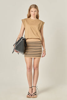 ENGLISH FACTORY - Knit Striped Mini Skirt - SKIRTS available at Objectrare