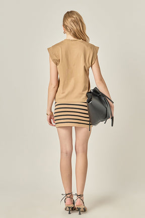 ENGLISH FACTORY - Knit Striped Mini Skirt - SKIRTS available at Objectrare