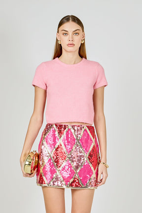 ENDLESS ROSE - Sequins Mini Skirt - SKIRTS available at Objectrare