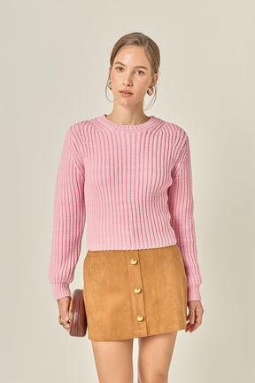 ENGLISH FACTORY - Round-neck Knit Sweater - SWEATERS & KNITS available at Objectrare