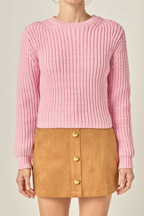 ENGLISH FACTORY - Round-neck Knit Sweater - SWEATERS & KNITS available at Objectrare