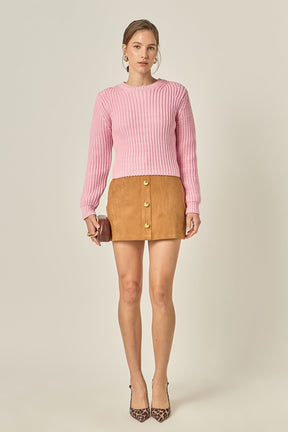 ENGLISH FACTORY - Round-neck Knit Sweater - SWEATERS & KNITS available at Objectrare
