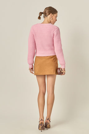 ENGLISH FACTORY - Round-neck Knit Sweater - SWEATERS & KNITS available at Objectrare
