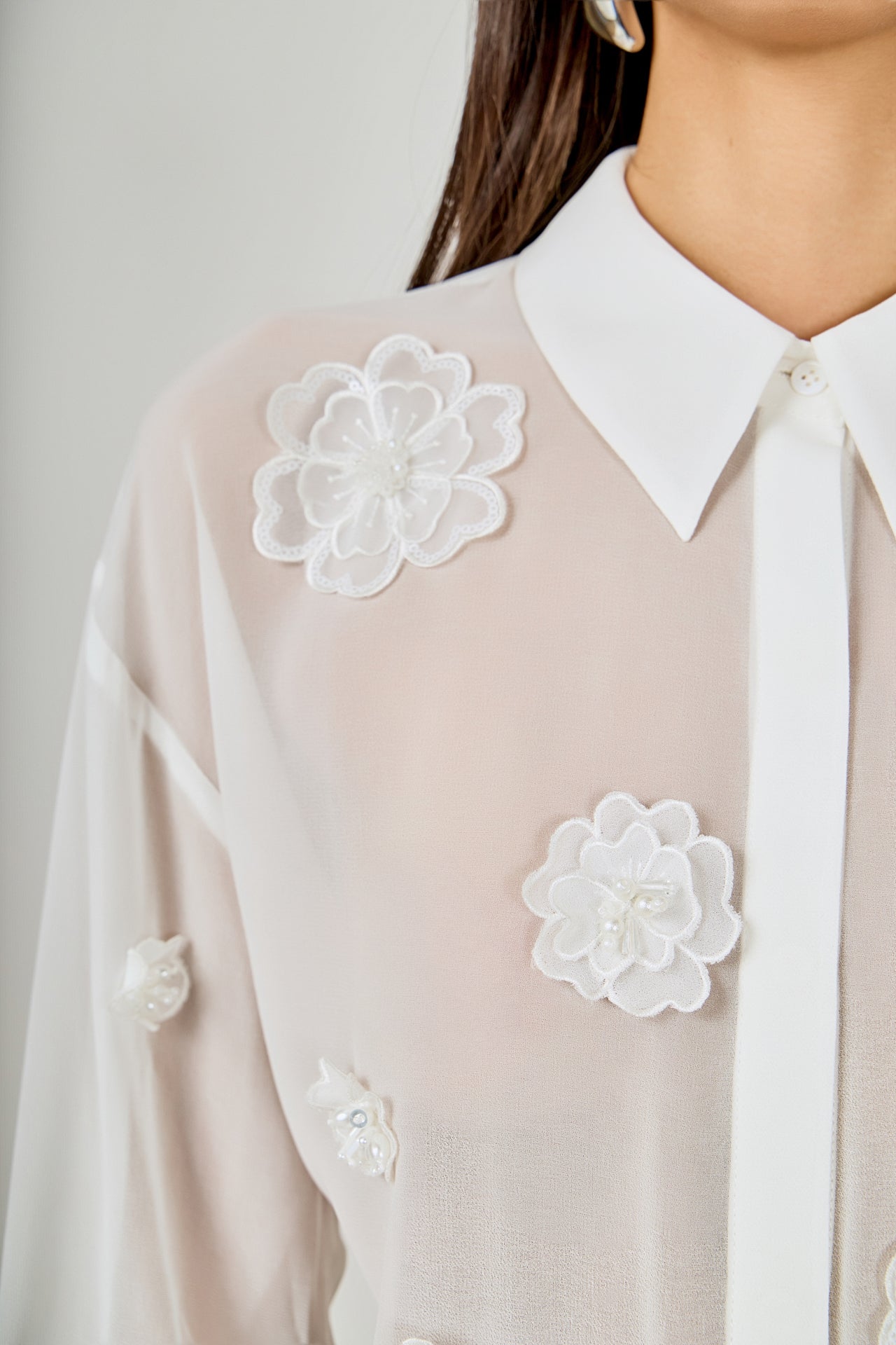 Floral Detail Shirt Blouse