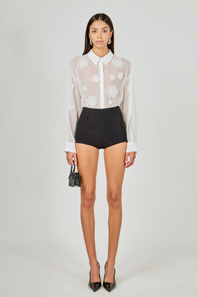 Floral Detail Shirt Blouse