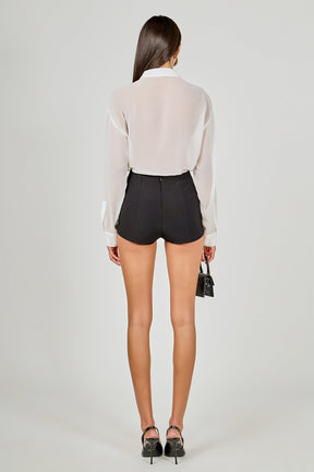 ENDLESS ROSE - Floral Detail Shirt Blouse - SHIRTS & BLOUSES available at Objectrare