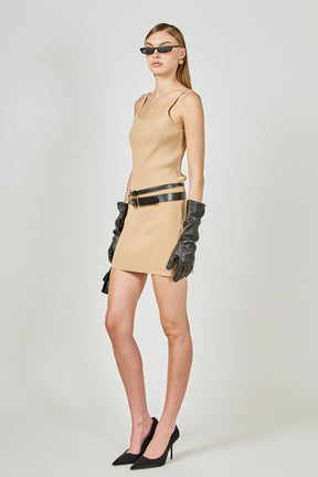 ENDLESS ROSE - Fitted Knit Mini Dress - DRESSES available at Objectrare