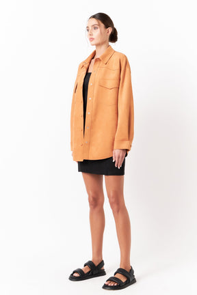 GREY LAB - Oversized Faux Suede Shirt - SHIRTS & BLOUSES available at Objectrare