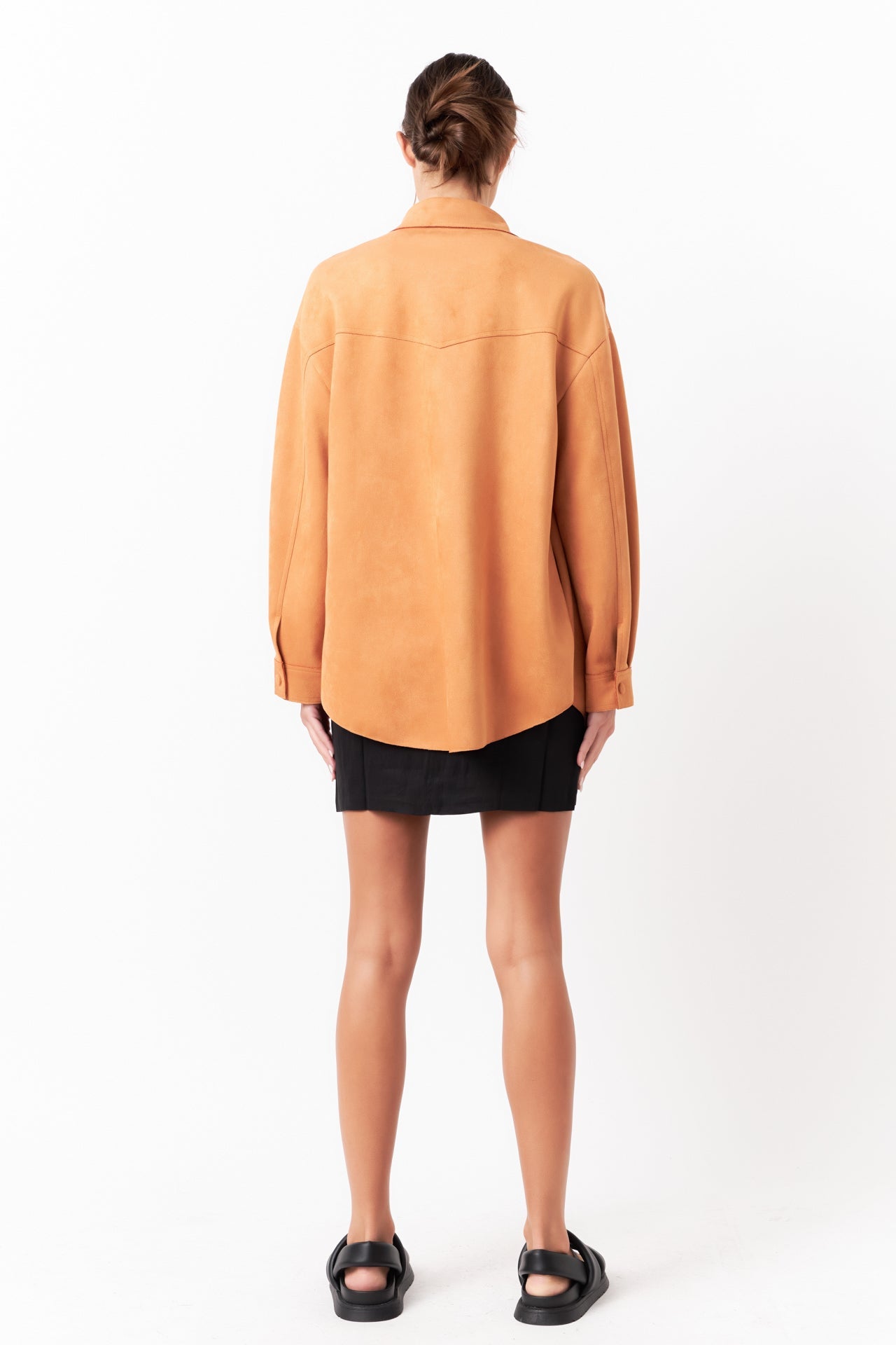 GREY LAB - Oversized Faux Suede Shirt - SHIRTS & BLOUSES available at Objectrare