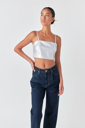 GREY LAB - Faux Leather Crop Top - TOPS available at Objectrare