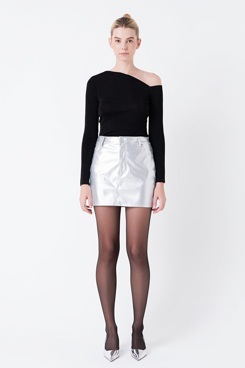 GREY LAB - Faux Leather Mini Skirt - SKIRTS available at Objectrare