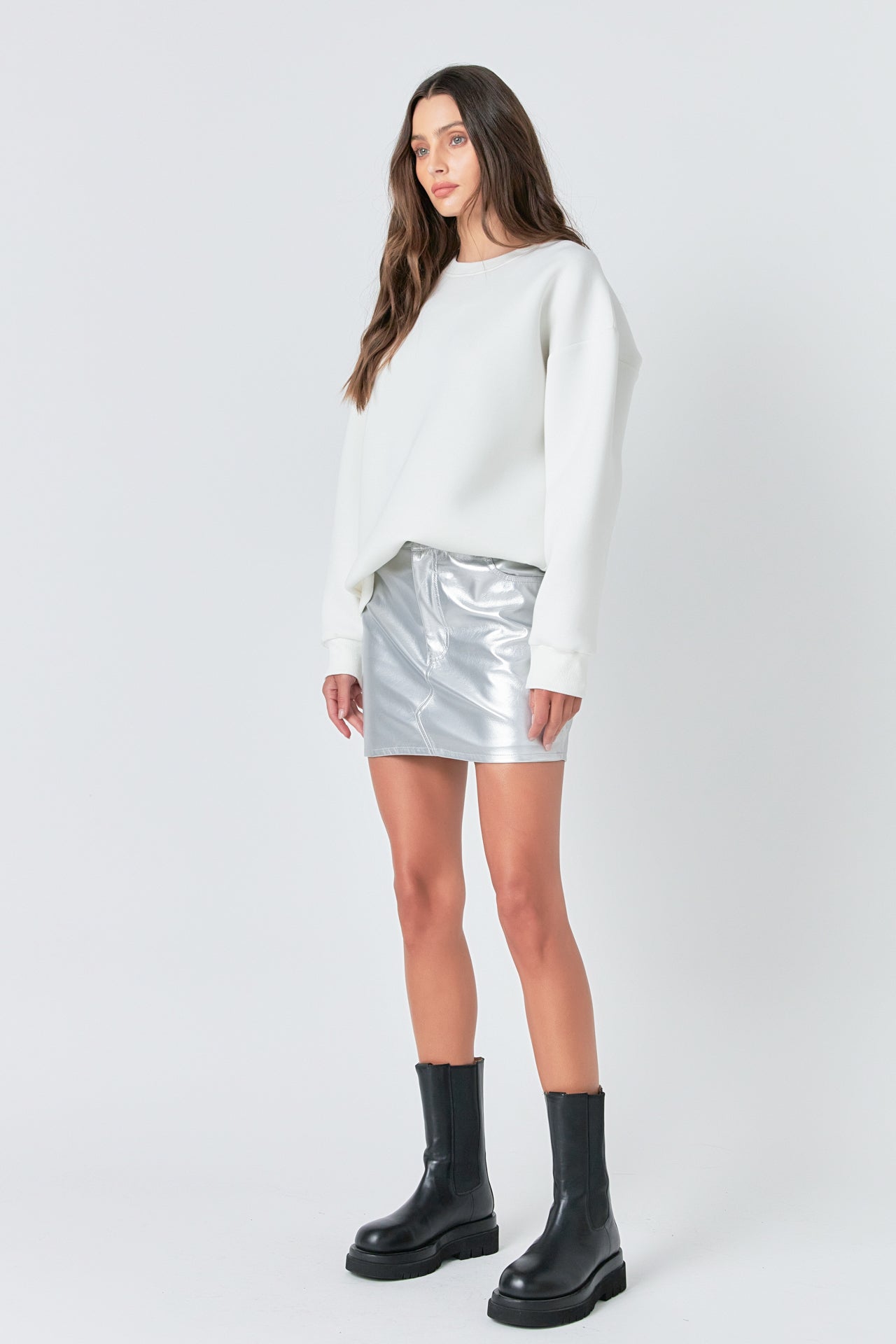 GREY LAB - Grey Lab - Faux Leather Mini Skirt - SKIRTS available at Objectrare