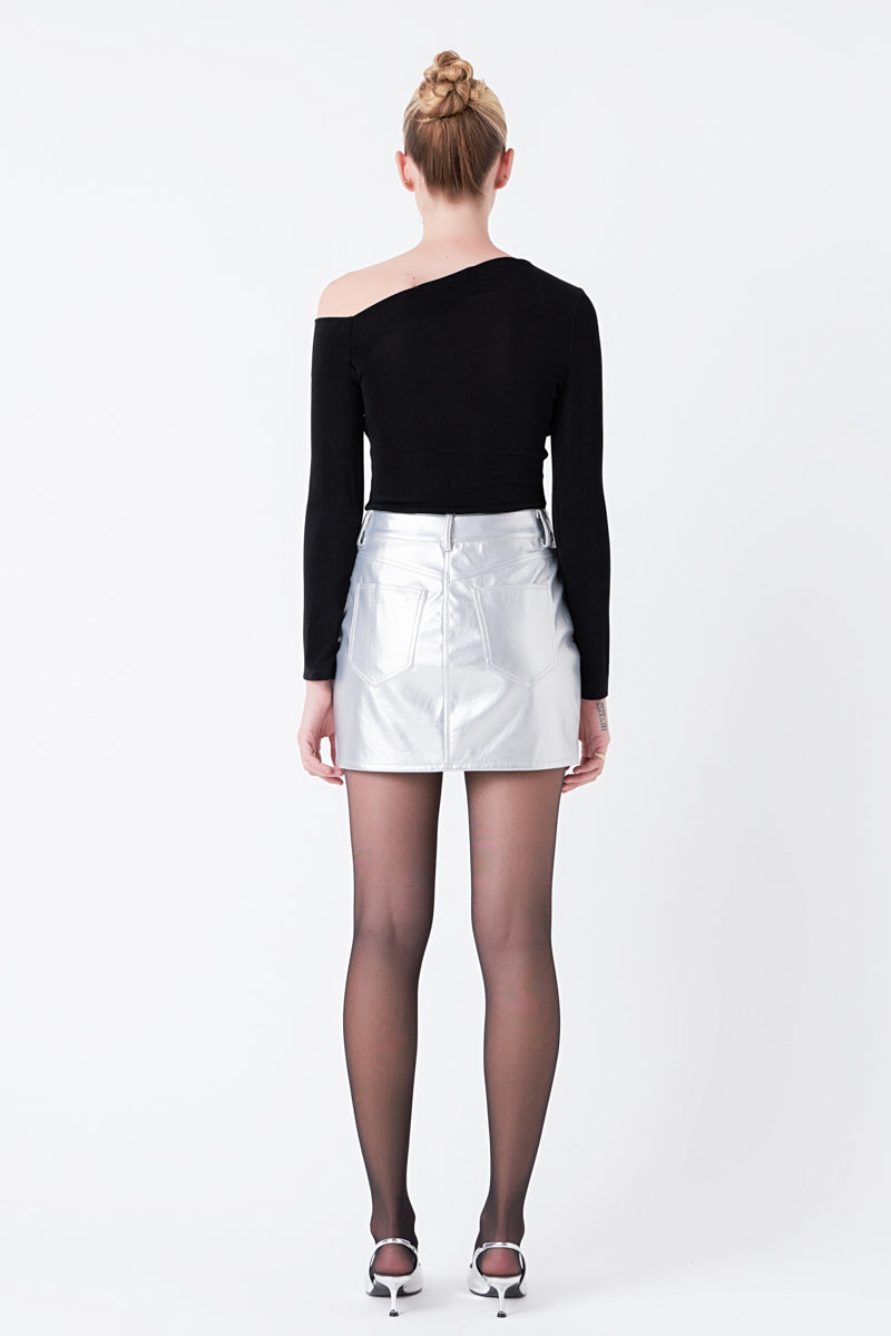 GREY LAB - Faux Leather Mini Skirt - SKIRTS available at Objectrare