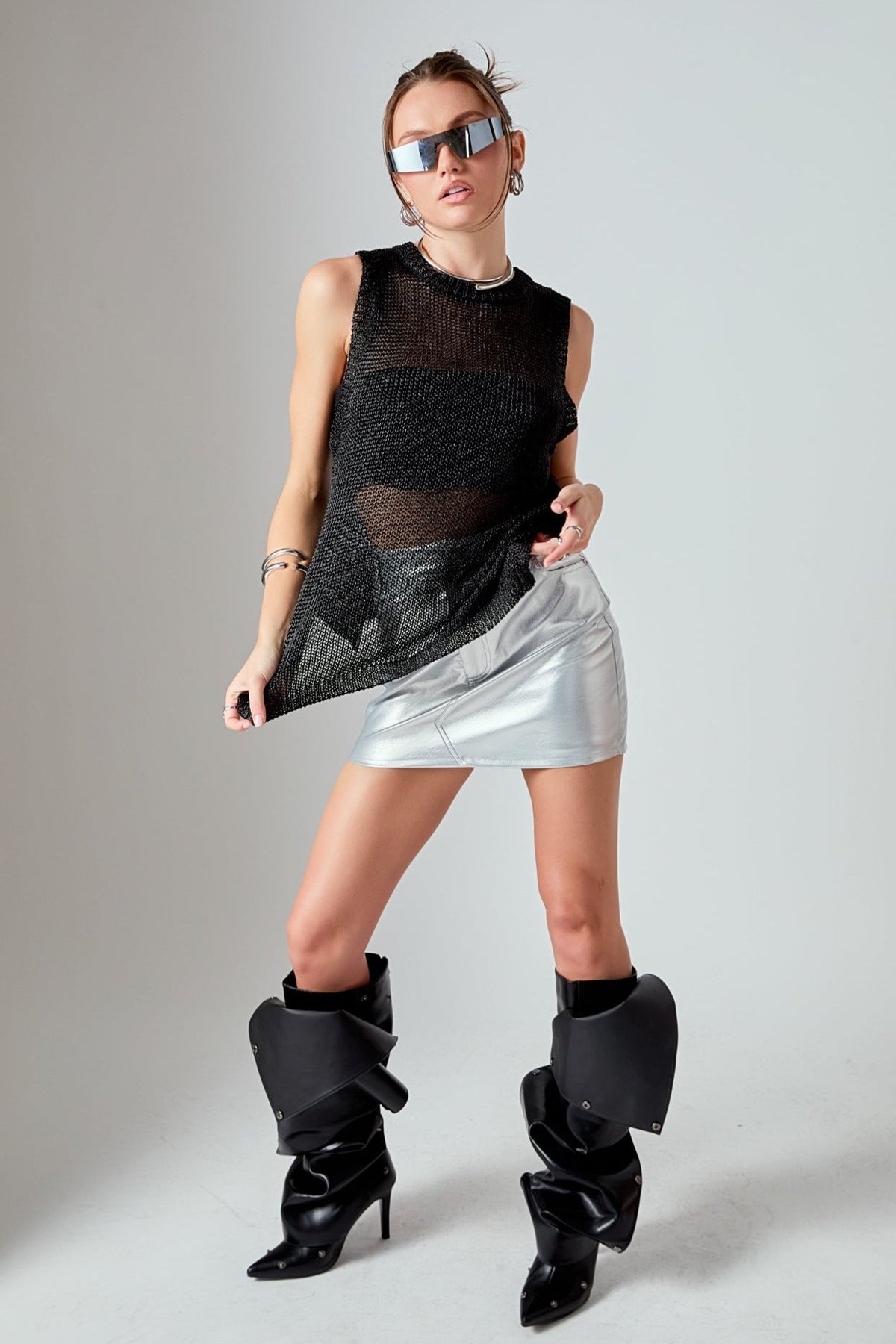 GREY LAB - Faux Leather Mini Skirt - SKIRTS available at Objectrare