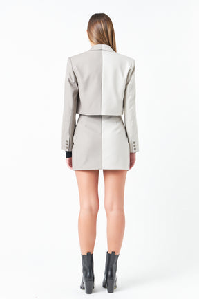 GREY LAB - Cropped Colorblock Blazer - BLAZERS available at Objectrare