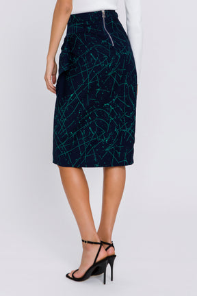 GREY LAB - Printed Asymmetric Drapped Skirt - SKIRTS available at Objectrare